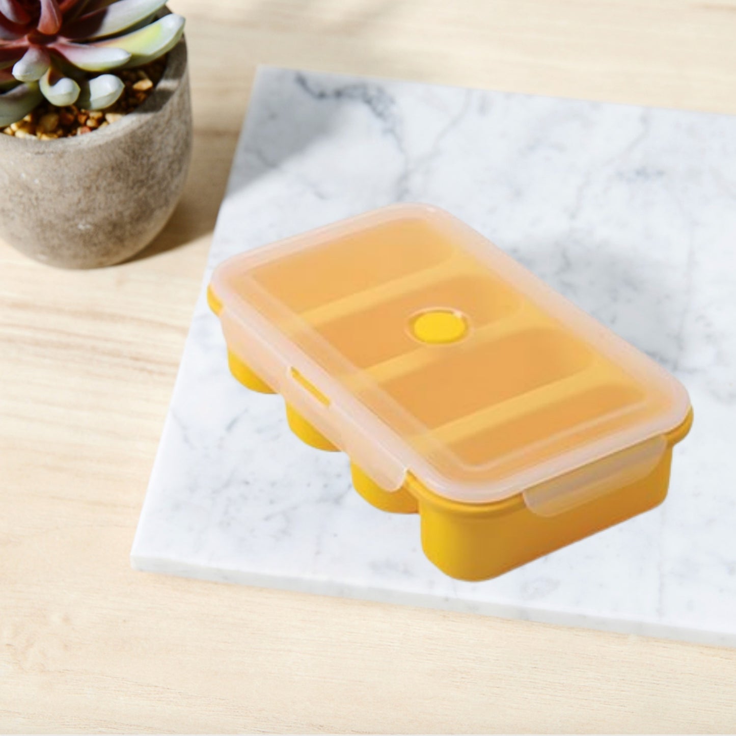 Silicone Stackable Freezer Containers with Lids - 4 Compartments