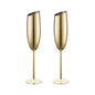 Gold Stainless Steel Champagne Flutes (Set of 2)